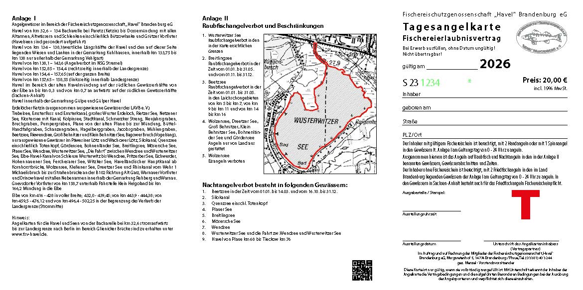 D23 - Digitale Tagesangelkarte Havel-Seen-Elbe nur zur Tages- und Nachtzeit